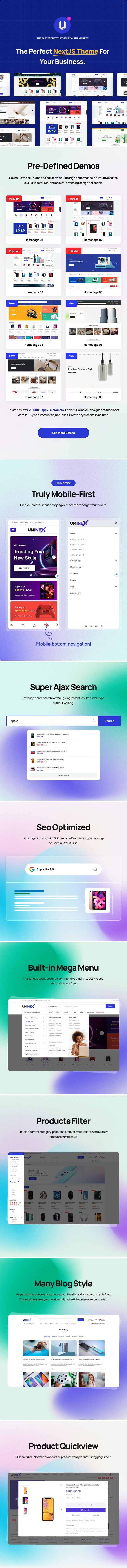 Uminex- Digital Store React & NextJS Template